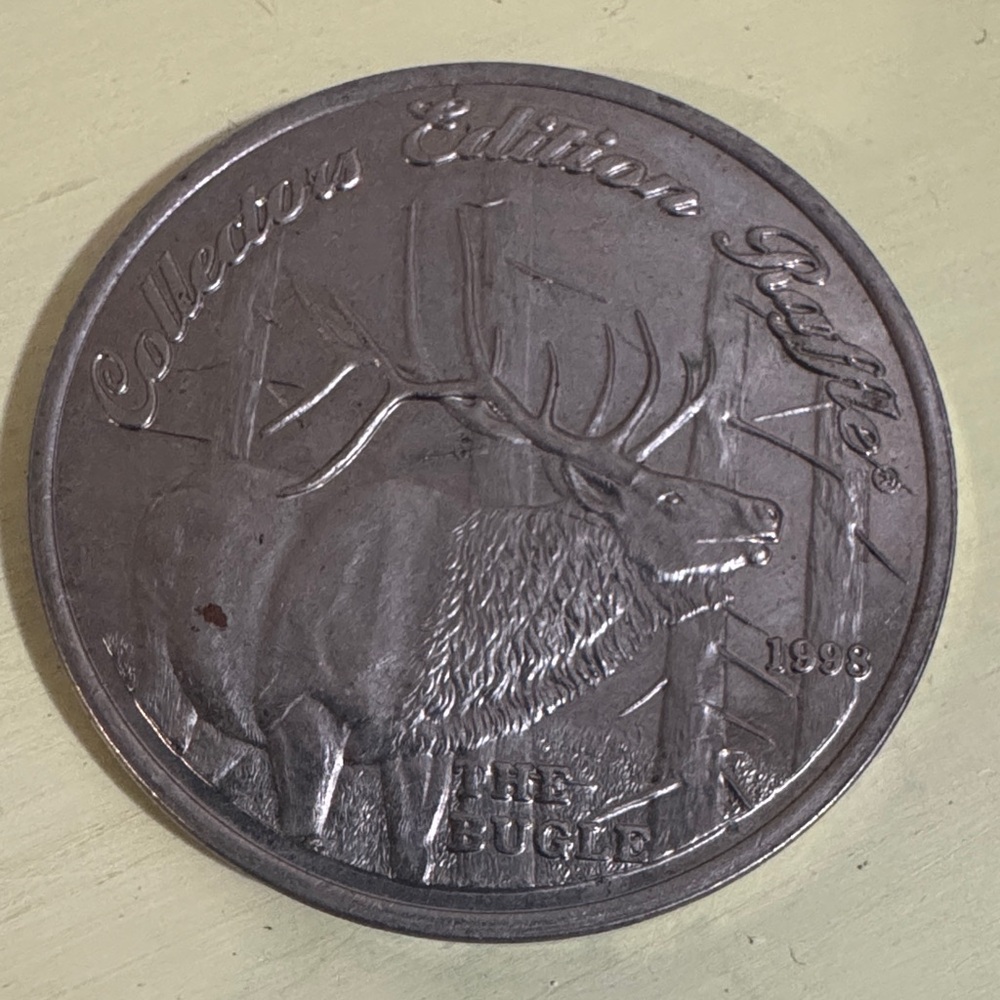 Vtg Rocky Mountain Elk Foundation Collector's Edition Raffle Coin 1998 The Bugle
